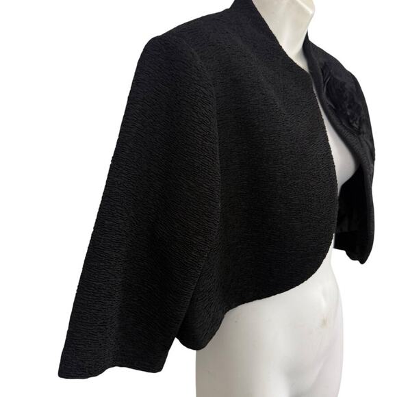 Dress Barn Collection Womens Bolero Open Jacket Formal Evening Cocktail Black 16 - Picture 3 of 16